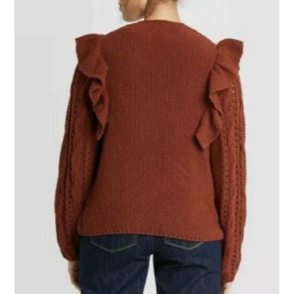 Universal Thread Open Front Ruffle Cardigan Size M - image 2